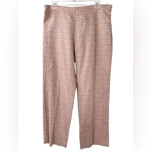 Sigrid Olsen Deco 20 Silk Jacquard Pants Floral Tapestry Straight Leg Blush, 10
